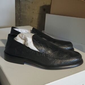 nib $575 Alumnae Women's Black Leather Loafers
